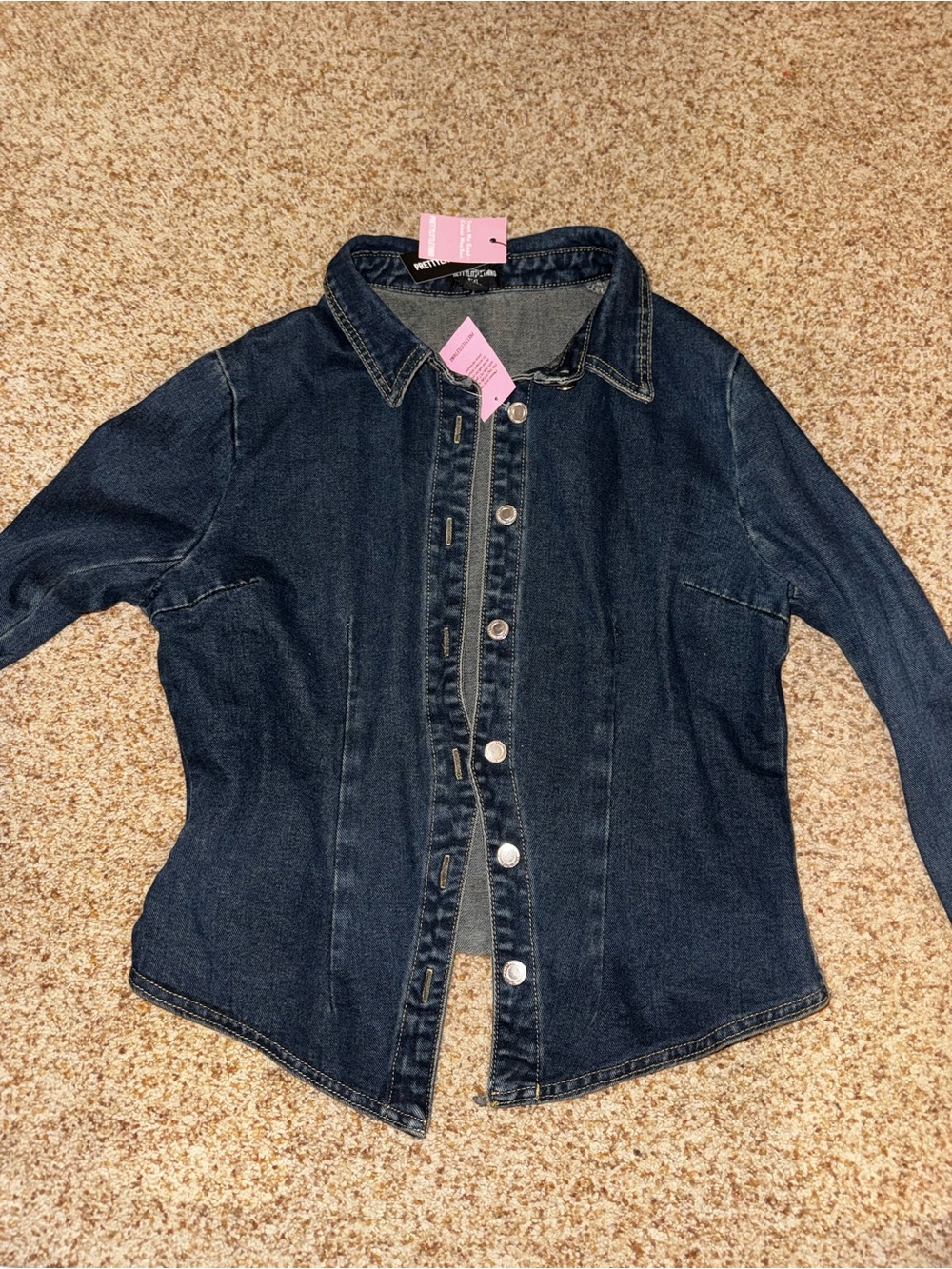 BRAND NEW Pretty Little Thing Denim Jacket - Dark Blue